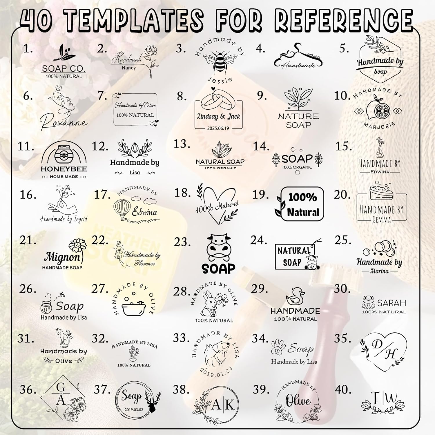 Custom Soap Stamp Personalized Soap Making Kit for Homemade Soap Logo Soaps Stamp for DIY Branding Gifts
