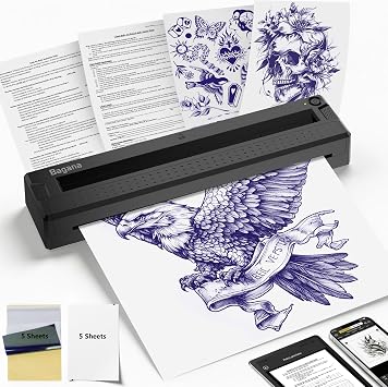 Bagana Tattoo Stencil Printer Machine Thermal Bluetooth Wireless Portable