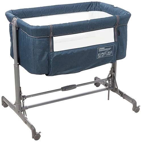 Dream On Me Zimal - Moisés y mesita de noche en azul oscuro moisés ligero y portátil paneles de malla transpirable fácil de plegar y transportar