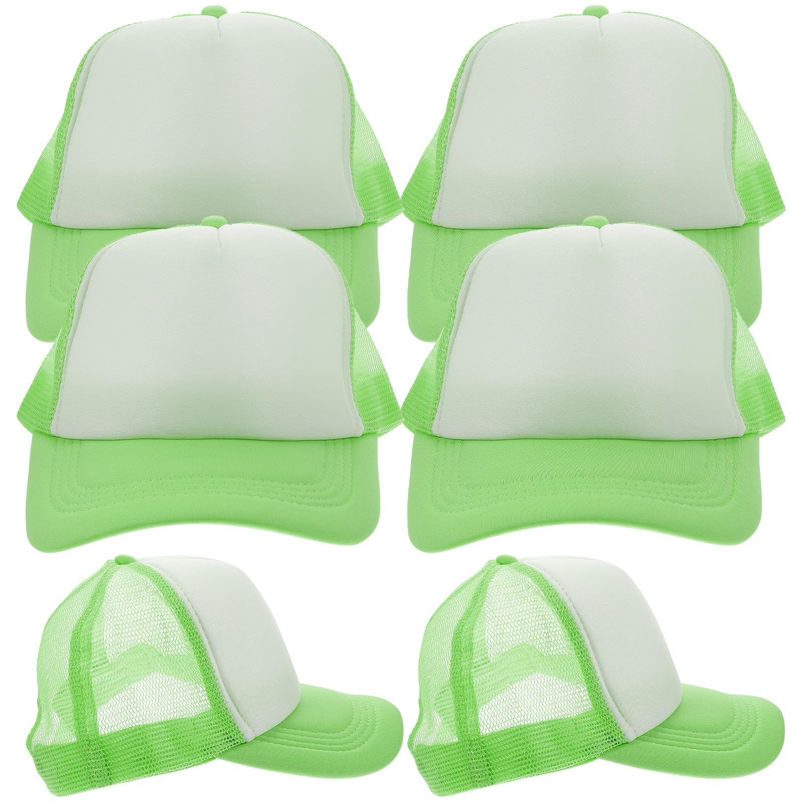 Gorra de Béisbol de Malla en Blanco 10 Unidades, Poliéster Verde