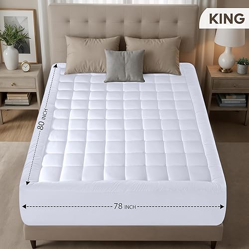 Miniatura 34 de Utopia Bedding Protector de colchón tamaño matrimonial, protector de colchón acolchado de alta calidad, funda de bolsillo profundo que se estira