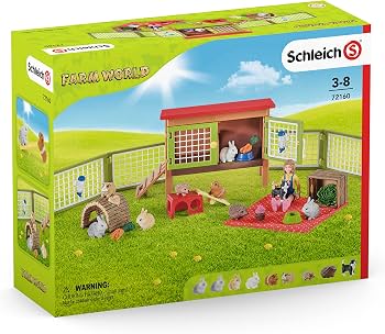 Schleich- playset Maison pour Lapins et cochons d'Inde Farm World, 42500, Multicolore, Taille Unique