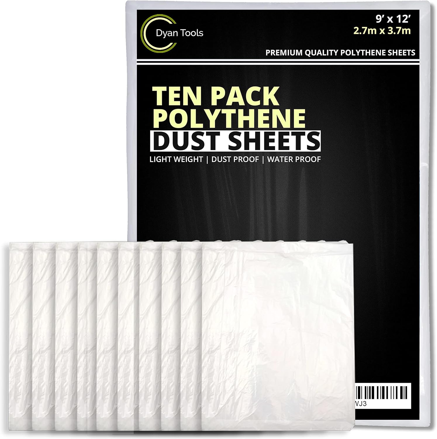 Pack of 10 Dust Sheets for Decorating Size 9ft x 12ft Premium Quality