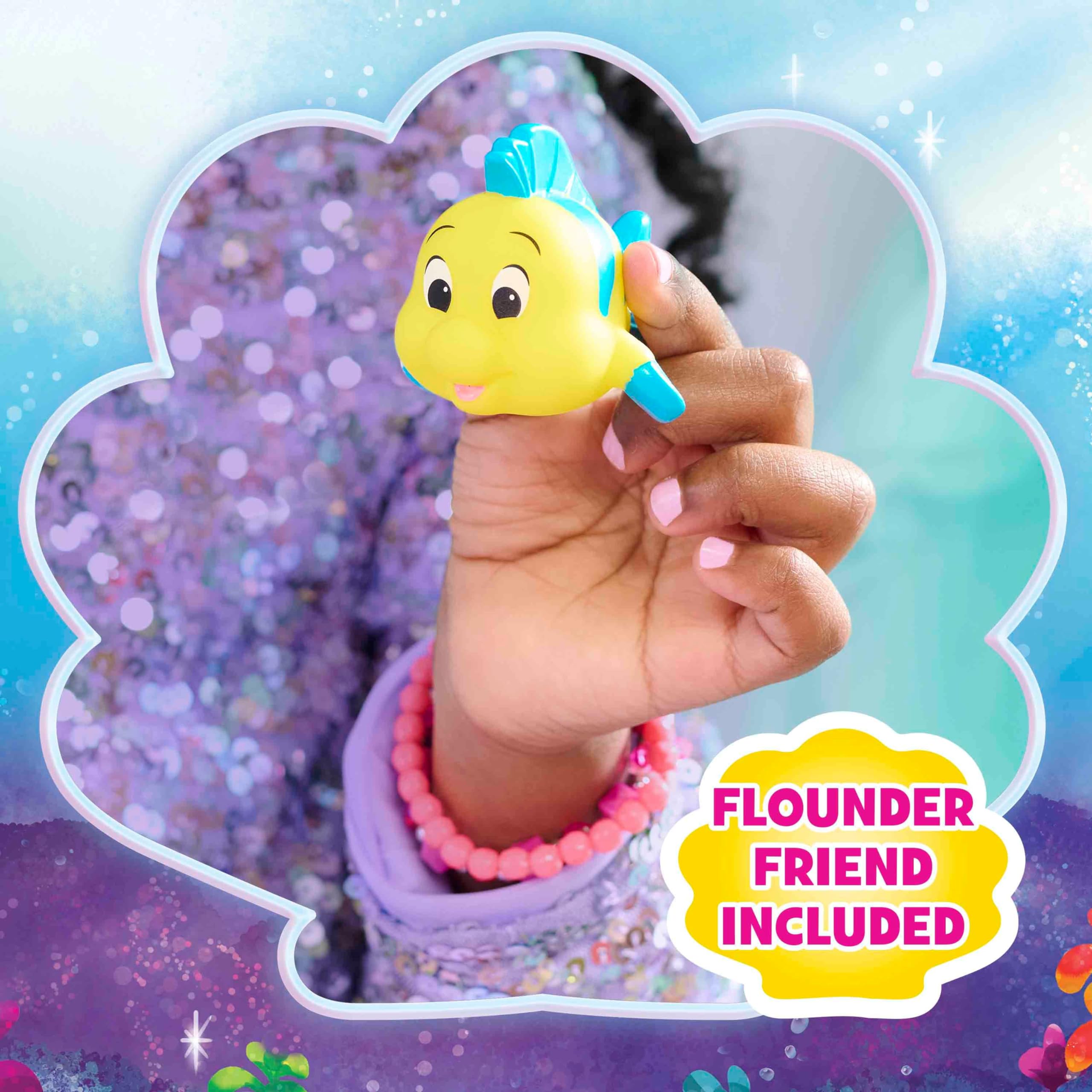 Bambola Ariel Disney Junior Bubbles Fun con accessori, 8 pezzi, bambola alta 29 cm con effetti sonori, giocattoli per bambini dai 3 anni in su di Just Play