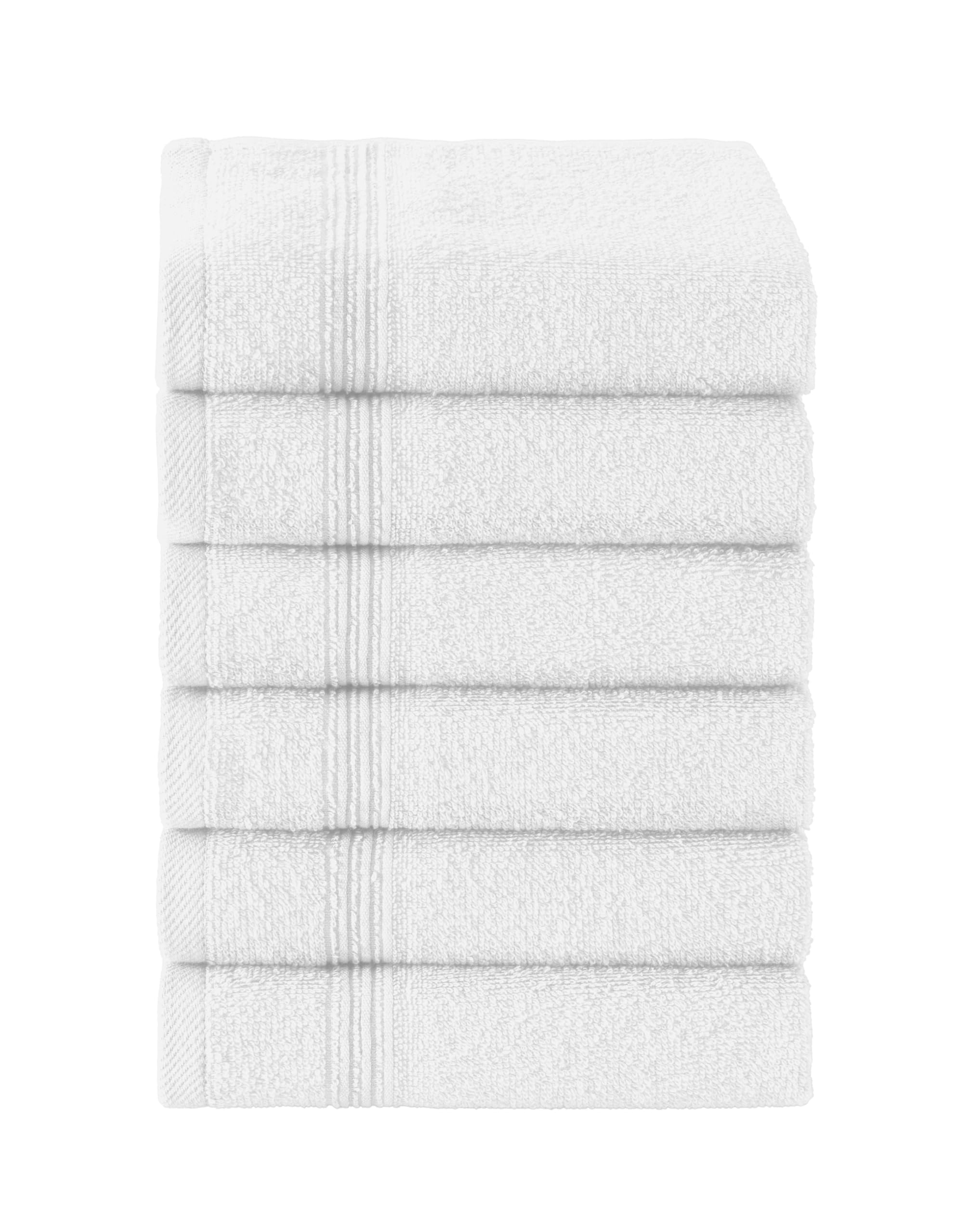 Ozdilek 6-Piece Washcloth Set 13x13 Towels 100% Turkish Cotton, Soft, Absorbent, Gentle on Sensitive Skin, Multi-Purpose Use, Washable, Reusable, Ideal for Baby Care & Spa 6 Towels (White)