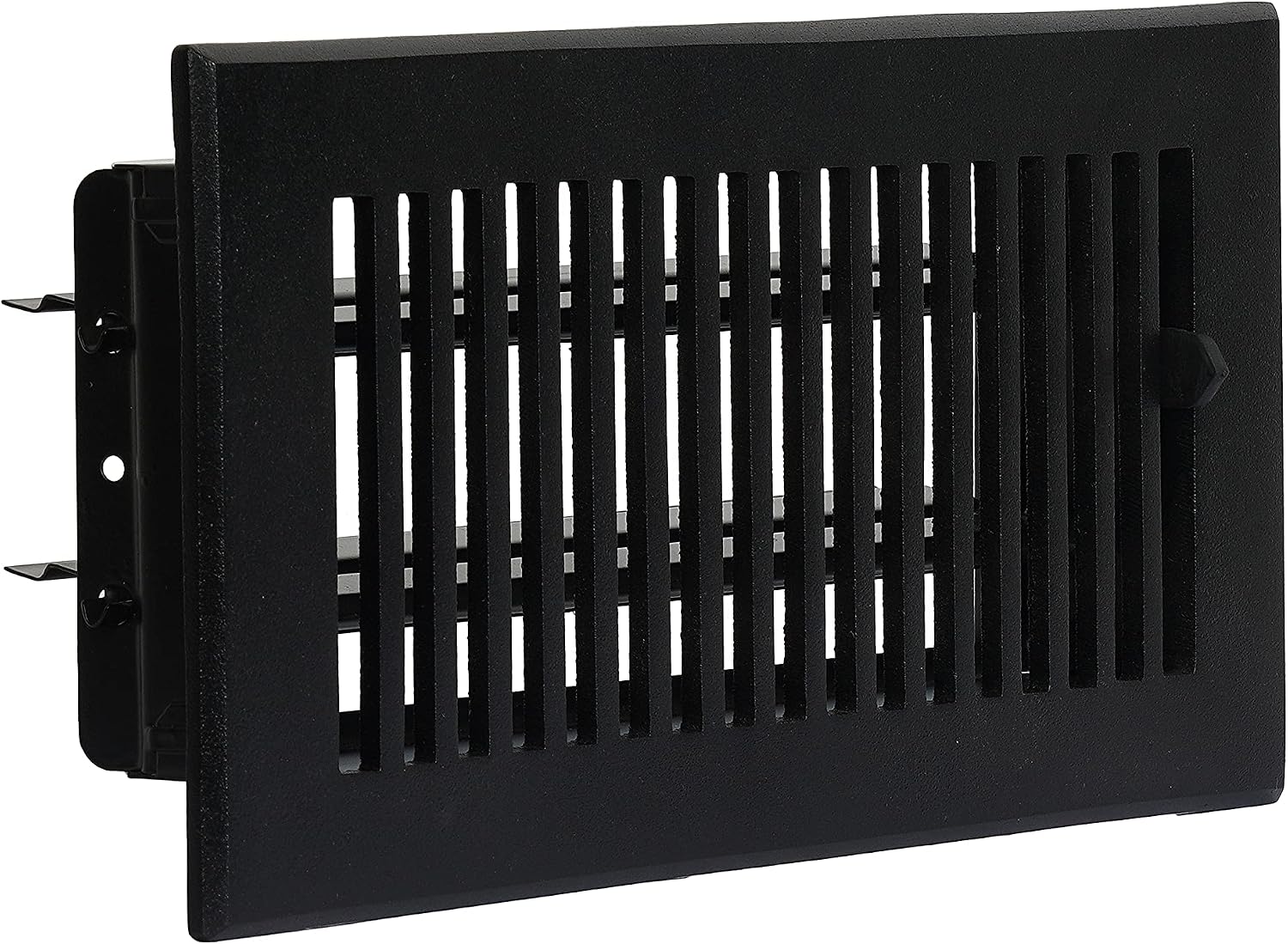 Sleek 4"x10" Duct (5-1/2"x11-3/4" Overall Size) Solid Cast Aluminum HVAC Air Supply Grill for Floor-White Without Screw Holes with Detachable Steel Louver | Powder Coated
