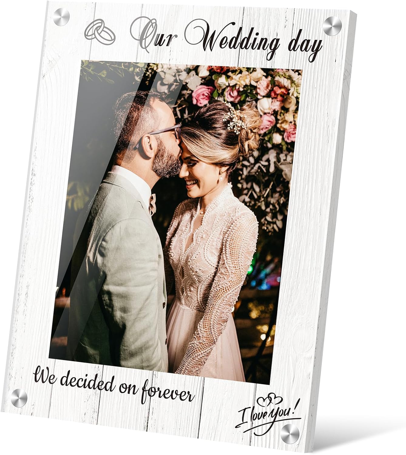 Our Wedding Days Picture Frame 4x6 Premium MDF Wood and Acrylic Photo Frame - Ideal Gift for Newlyweds 02 - Image 1 of 7