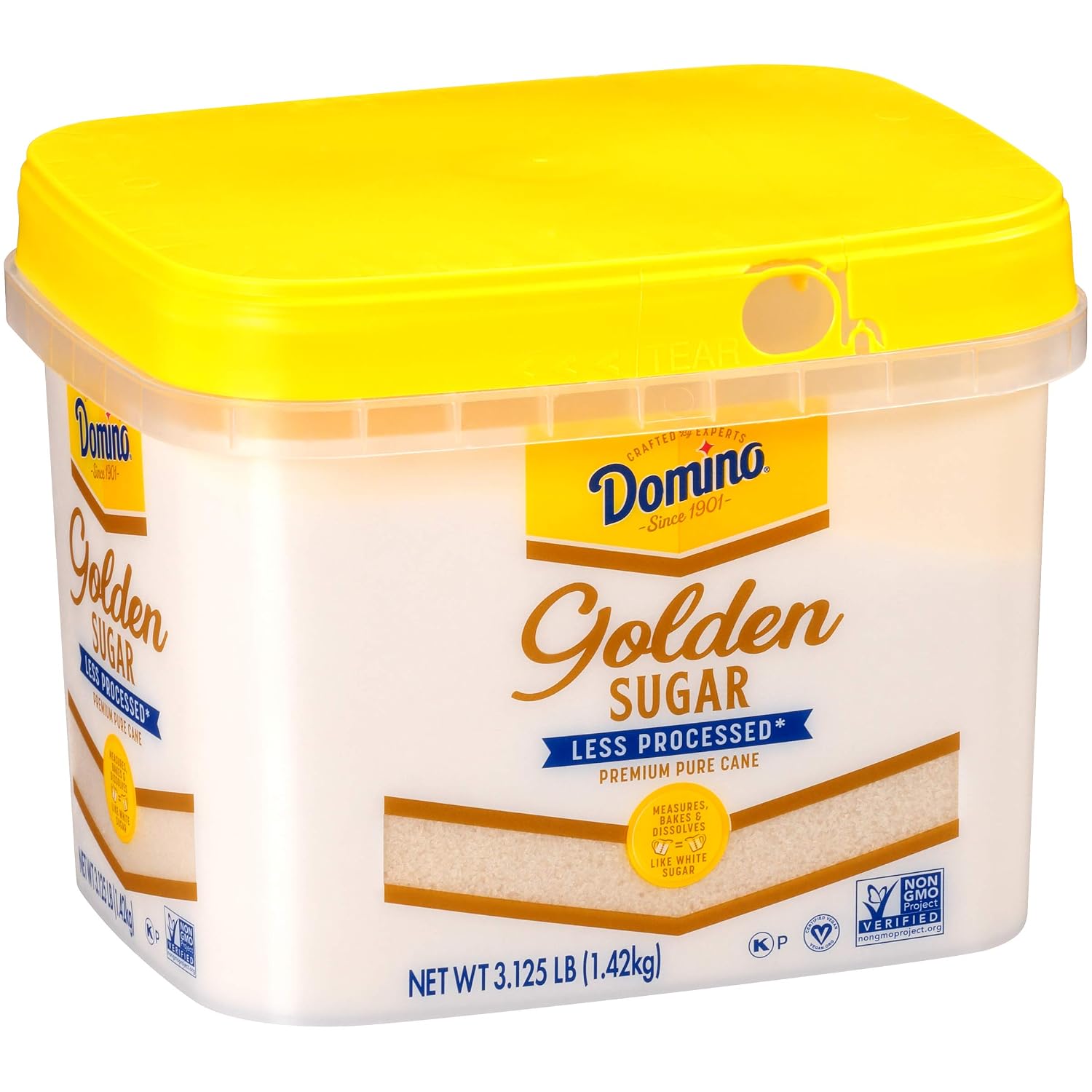 Domino Golden Granulated Sugar, 3.125 LB Easy Baking Tub