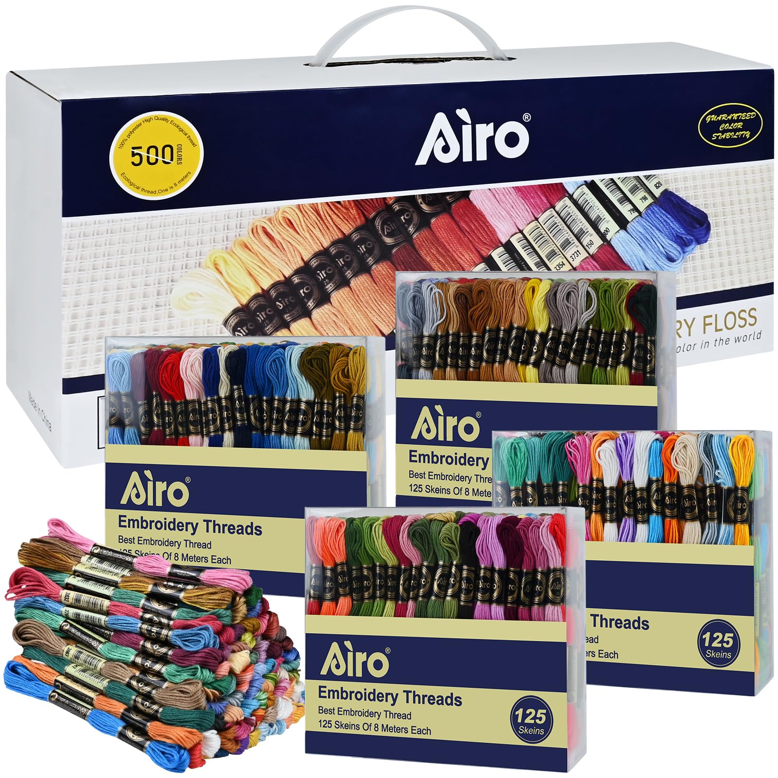 Amazon.com: 500 Skeins Embroidery Floss - 500 Color Rainbow Cross
