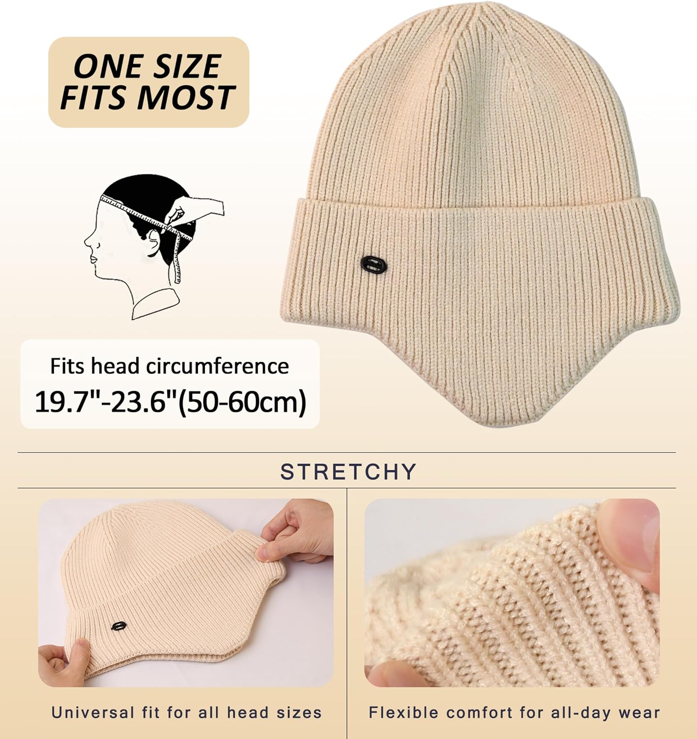 HiRui Knit Beanie Hats Winter Hats Ear Covers for Men Women-Warm Daily Headwear - Image 2