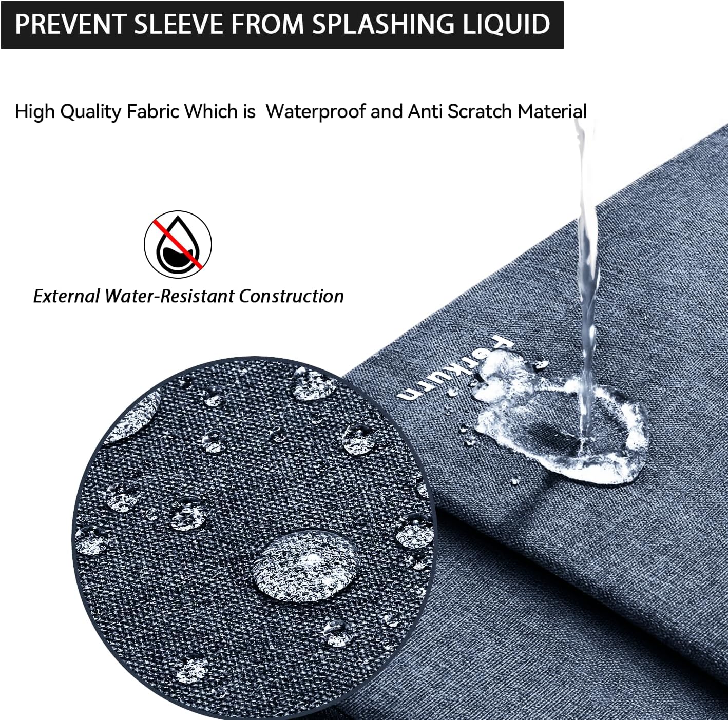 Ferkurn Laptop Case Sleeve 15.6 16 Inch Laptop Bag for Women Men Compatible with HP Envy Pavilion/Dell Inspiron XPS/Lenovo/Acer, Shoulder Strap Carrying Briefcase Computer Messenger Bag Case, Grey - Image 7