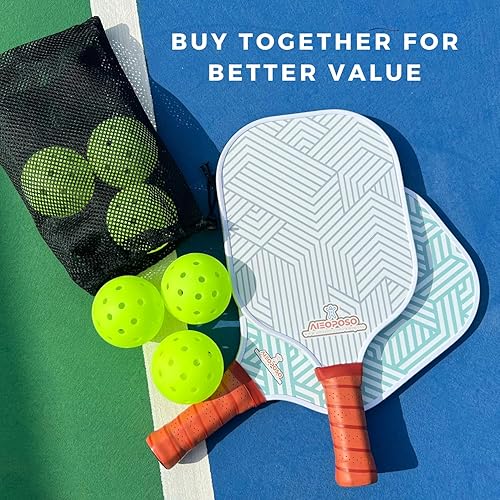 Miniatura 7 de Aieoposo Pickleball Paddles, Pickleball Gift, Fiberglass Pickleball Rackets, Wristbands and Pickleball Cover - Indoor & Outdoor Pickleball Set for