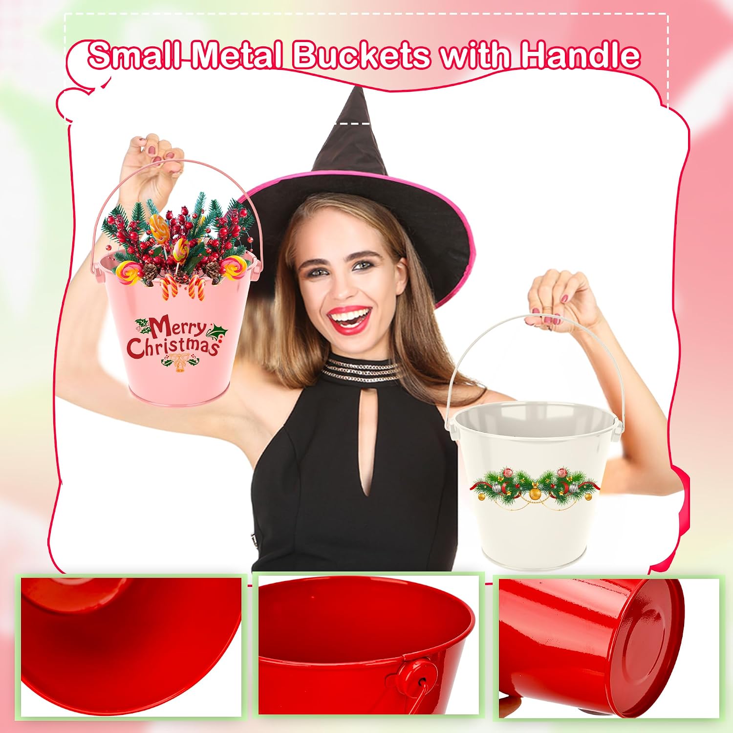10 Pcs Small Metal Buckets with Handle Mini Metal Buckets for Classroom Colored Galvanized Bucket for Classroom,Crafts,and Party Favors, 10 Colors
