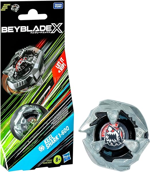 Beyblade X Keel Shark 1-60Q Booster Pack Set with Attack Type Top; Authentic Takara Tomy Battle Tops Games/Toys for Boys and Girls 8+