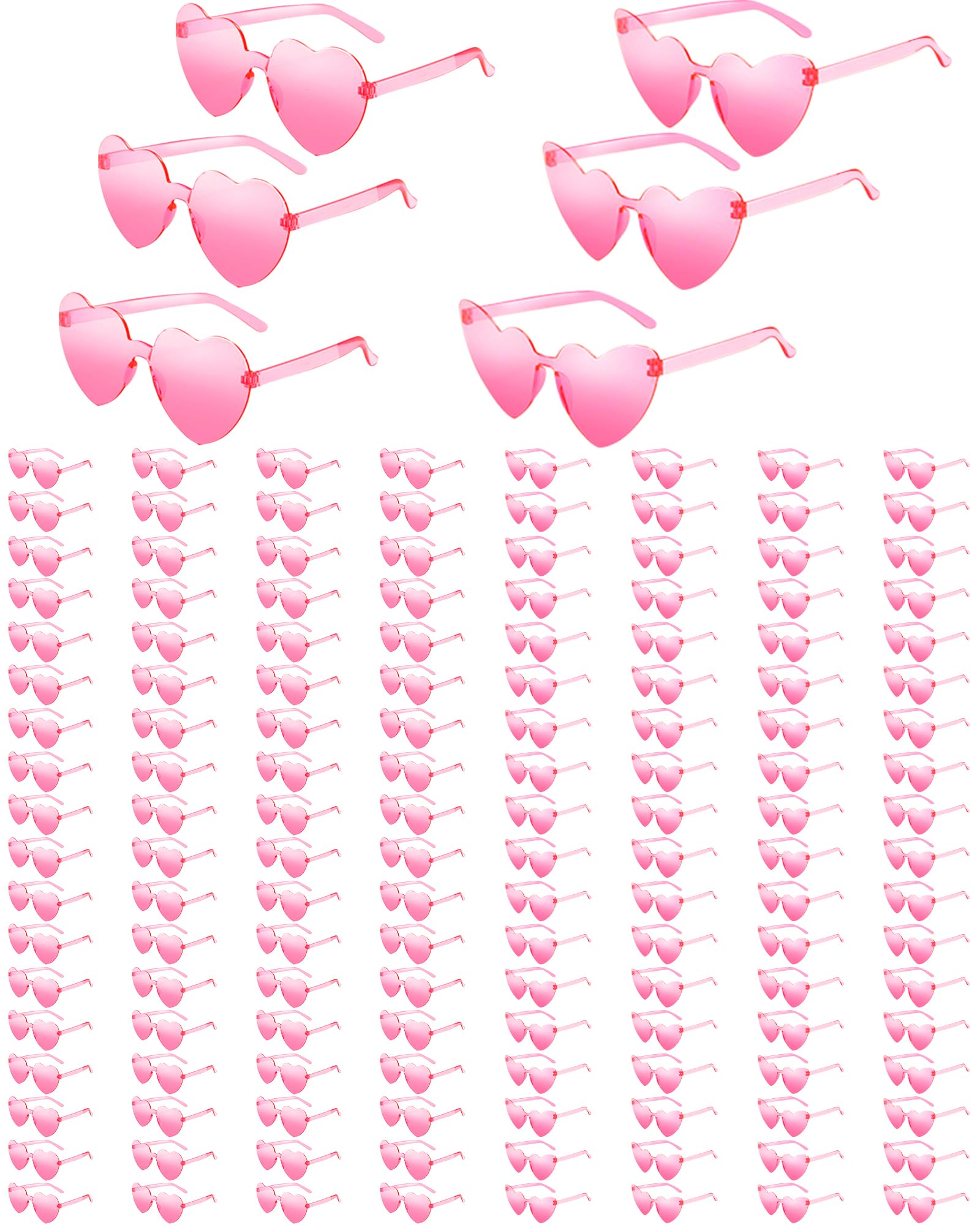 Salfboy150 Pack Heart Glasses Bulk for Women Candy Colors Heart Shaped Sunglasses Party Favors