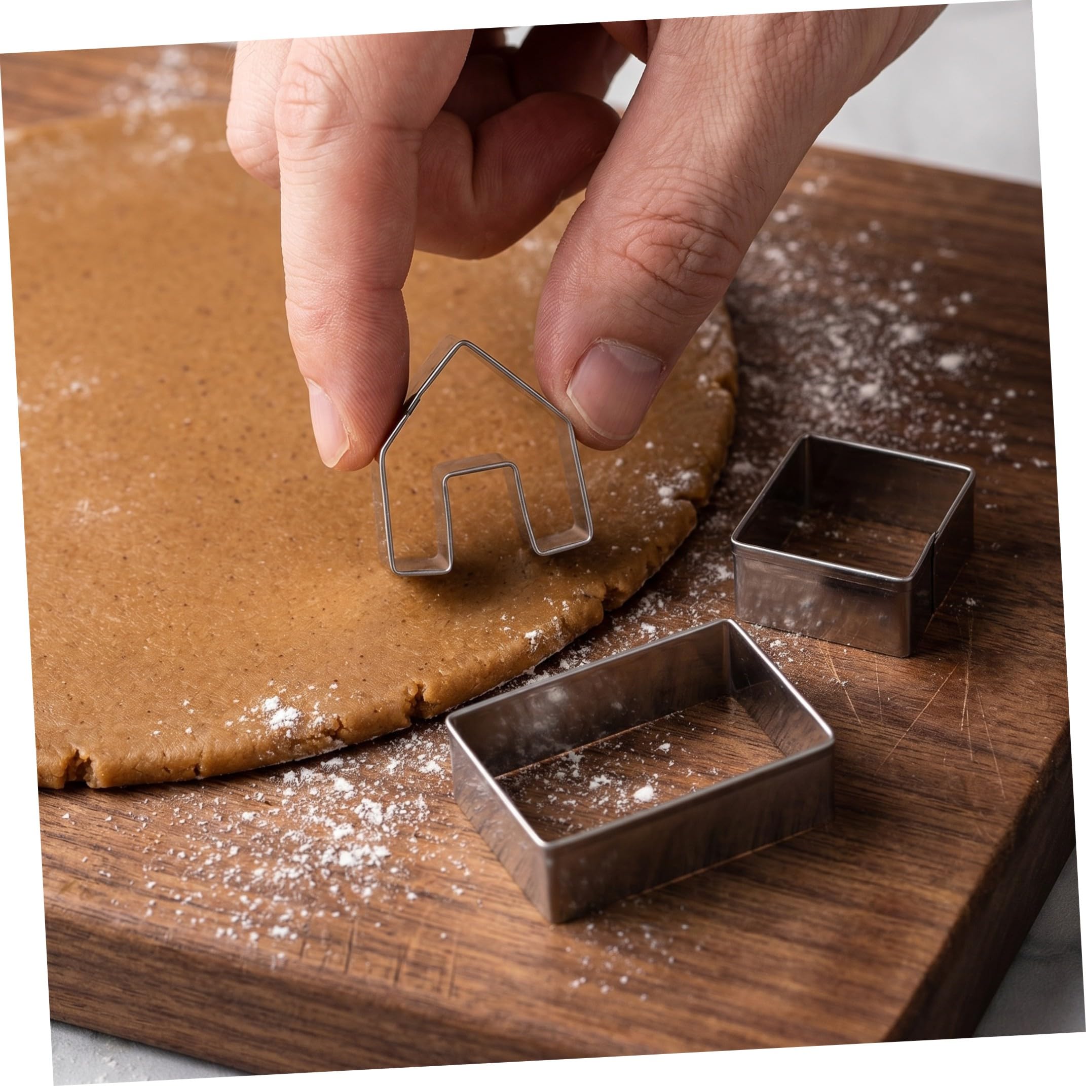Lot de 15 Sets de Sets de Emporte-pièces de Noël en Acier Inoxydable Forme Maison en Pain D’épice pour Découper Biscuits Fruits et Sandwiches pour Fêtes D’anniversaire et Noël