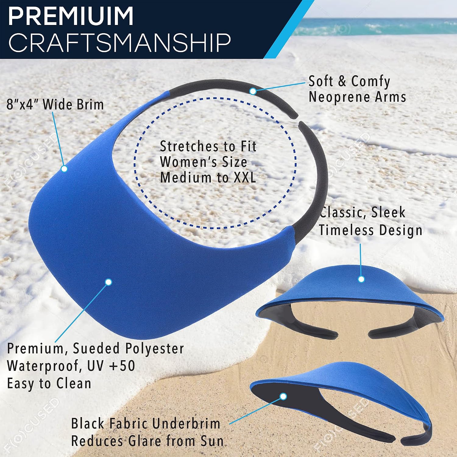 No Headache Sun Visor for Women | Stylish, Lightweight Square Brim Hat | Comfortable UV Protection for Golf, Tennis & Travel