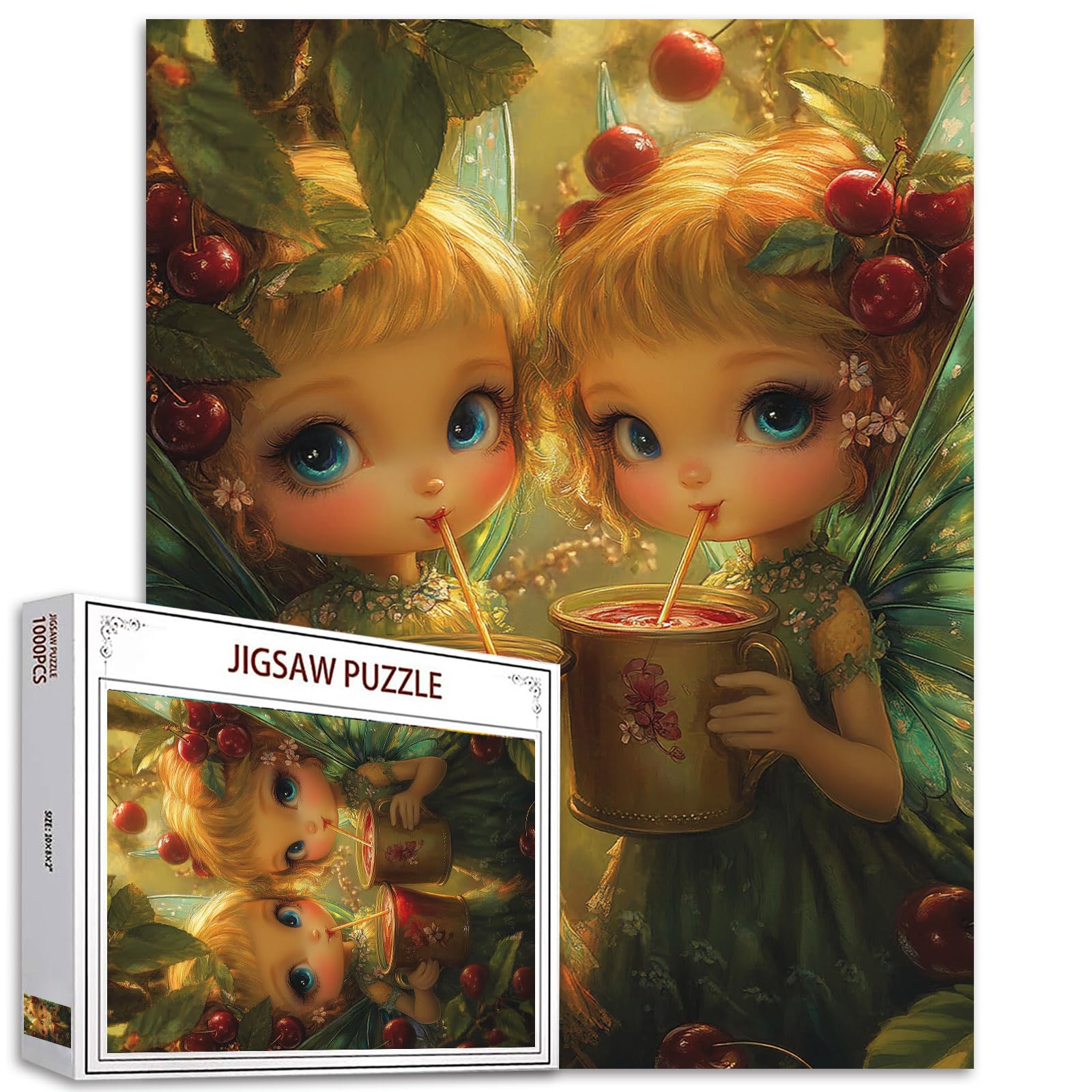 Aihonmin Angel Girl Puzzles for Adults 1000 Pieces Fairy Angel Jigsaw Puzzles for Game Nights Unique Elf Jigsaw Puzzle for Challenging Family Activity Game DIY Craft Puzzle Home Decor Gifts โ image 1
