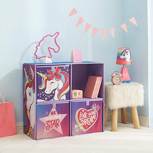 Miniatura 34 de Idea Nuova Baby Shark - Cubby plegable de almacenamiento suave con 3 cubos plegables