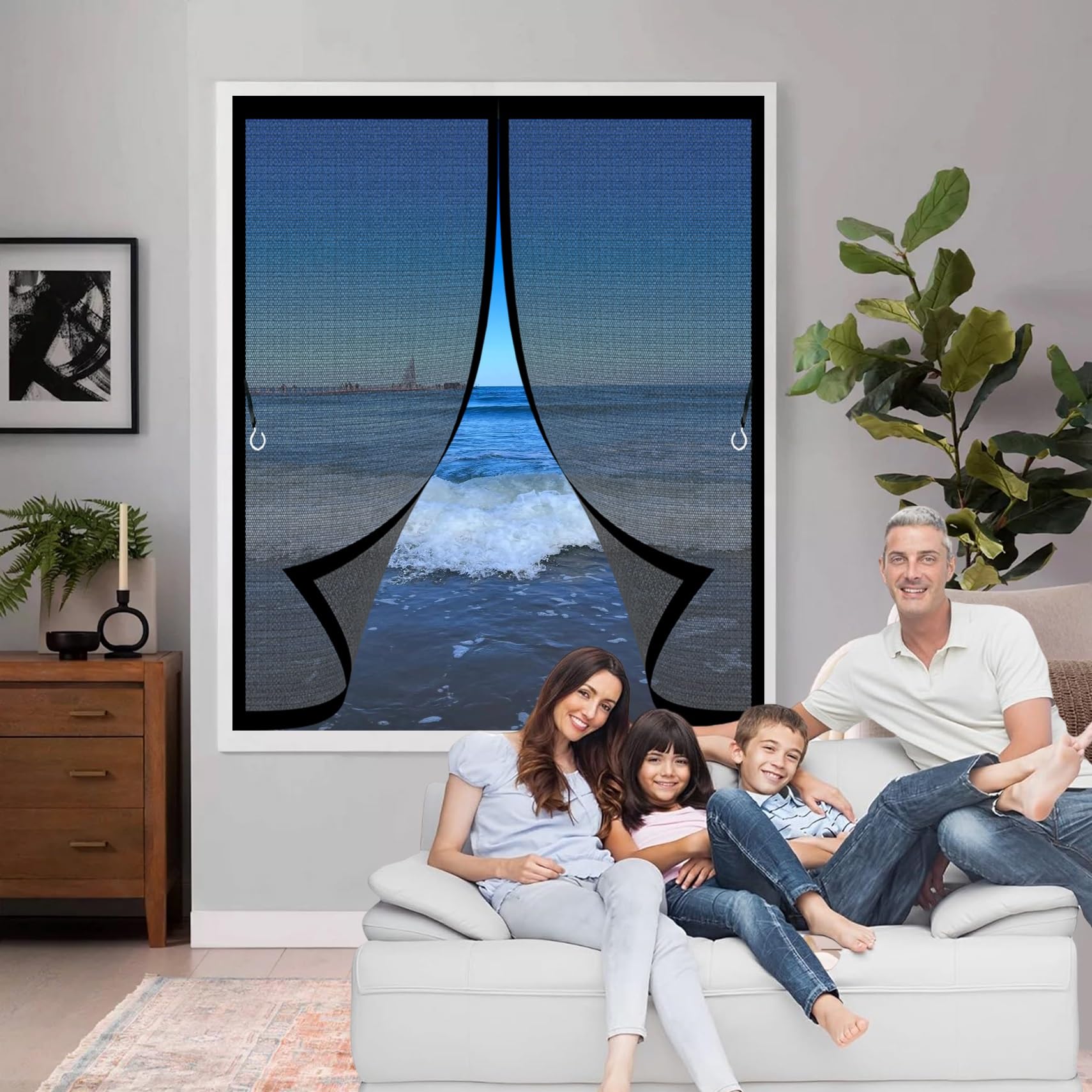 Congcli Black Magnetic Fly Screen Curtain 71 X 57 Cm Durable Material, Automatic Closure, No Drilling Required Heavy Duty Bug Mesh Curtain Customizable For Keeping Out Flies & Bug,