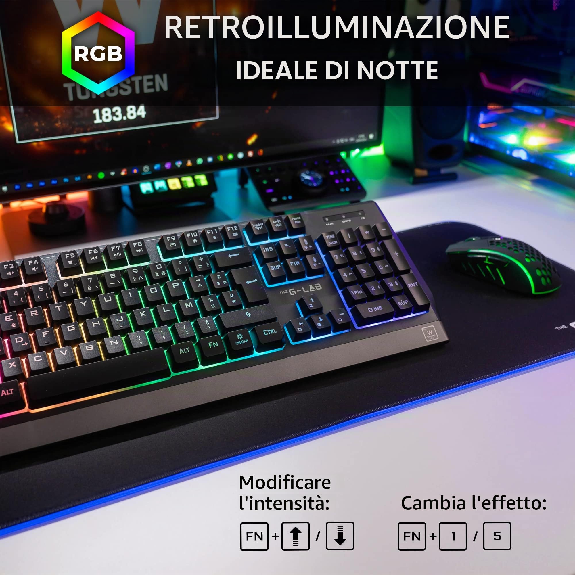 THE G LAB Wireless Gaming Combo - Mouse + Keyboard - Spanish Layout