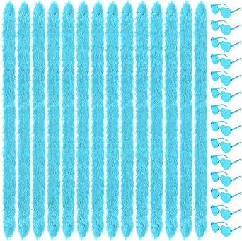 5 Ft 14Pcs Feather Boas and 14Pcs Heart Sunglasses Set Artificial Fluffy Boas for Party Bulk Women Bachelorette Party