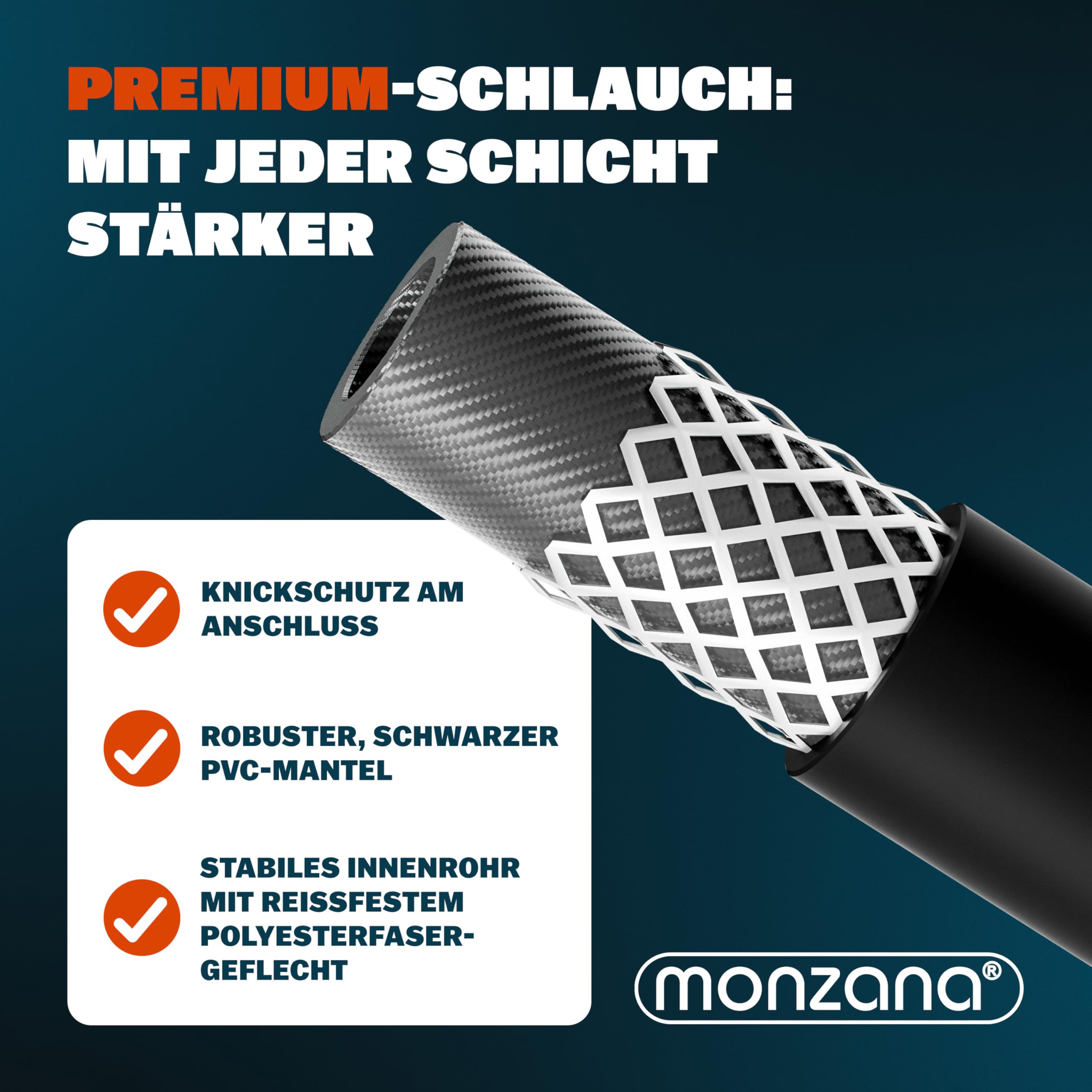 DEUBA® Rohrreinigungsschlauch 15m 160 Bar 4 Adapter Hochdruckreiniger Kärcher K2 K3 K4 K5 K6 K7 Rohrreinigungsset Abflussreiniger Rohrreiniger Schlauch