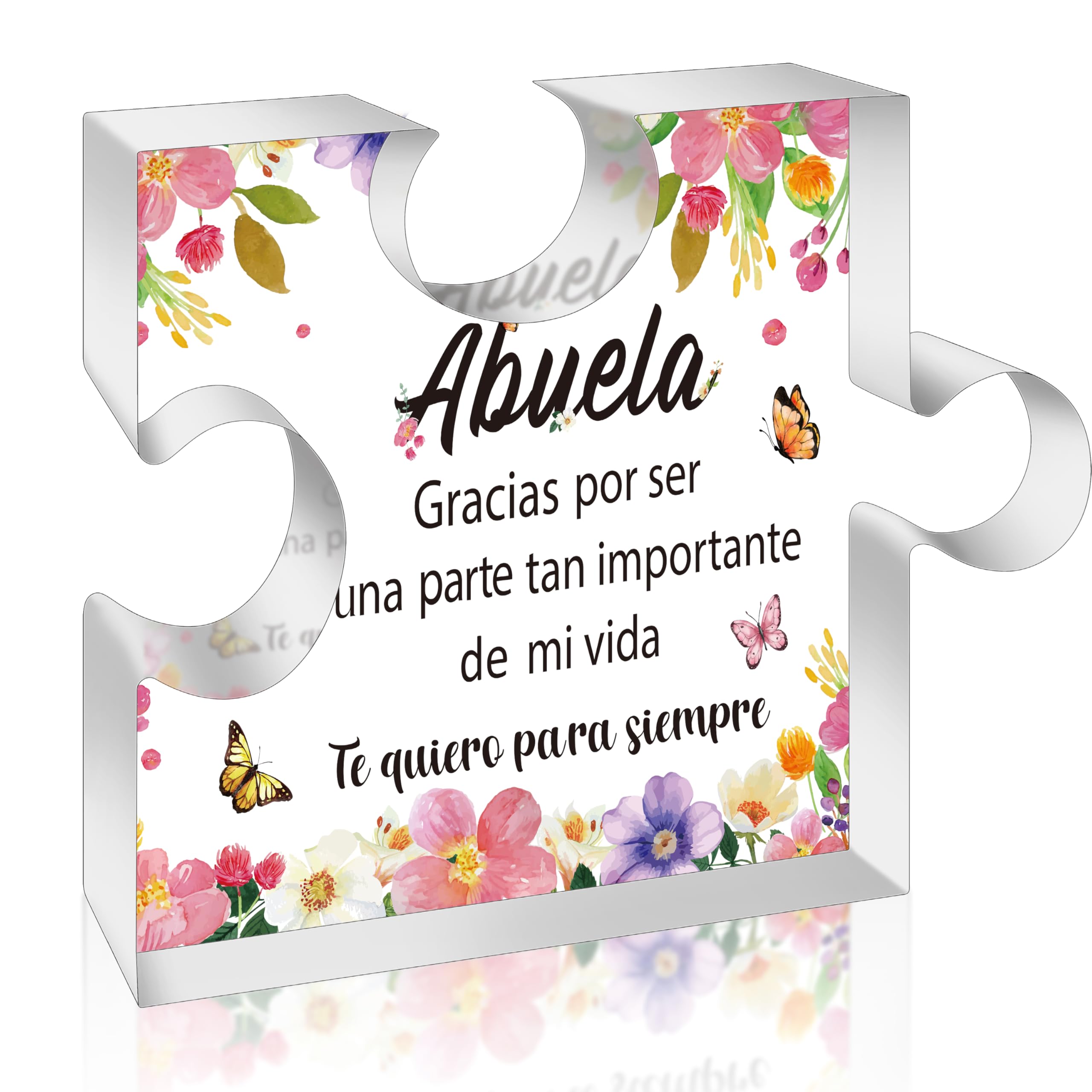 Yopyame Spanish Grandma Birthday Gifts - Regalos para Abuela Acrylic Puzzle Plaque Keepsake Paperweights Gifts for Grandma in Spanish Christmas