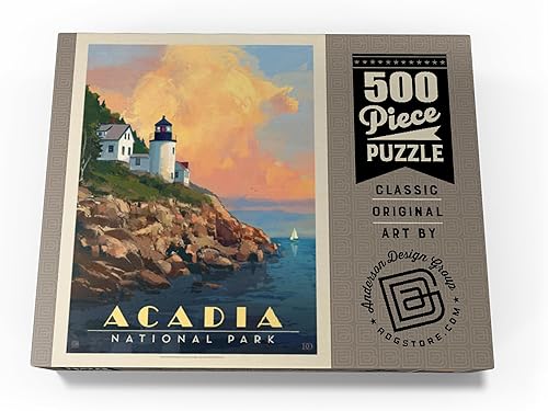 Miniatura 4 de Acadia National Park Faro y póster vintage, rompecabezas de 500 piezas prémium para adultos