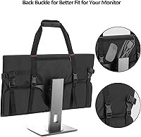 Vista 3 de Trunab Funda de transporte de viaje para pantallas LCD y monitores de 27", con forro acolchado de terciopelo, bolsa protectora para monitor Negro