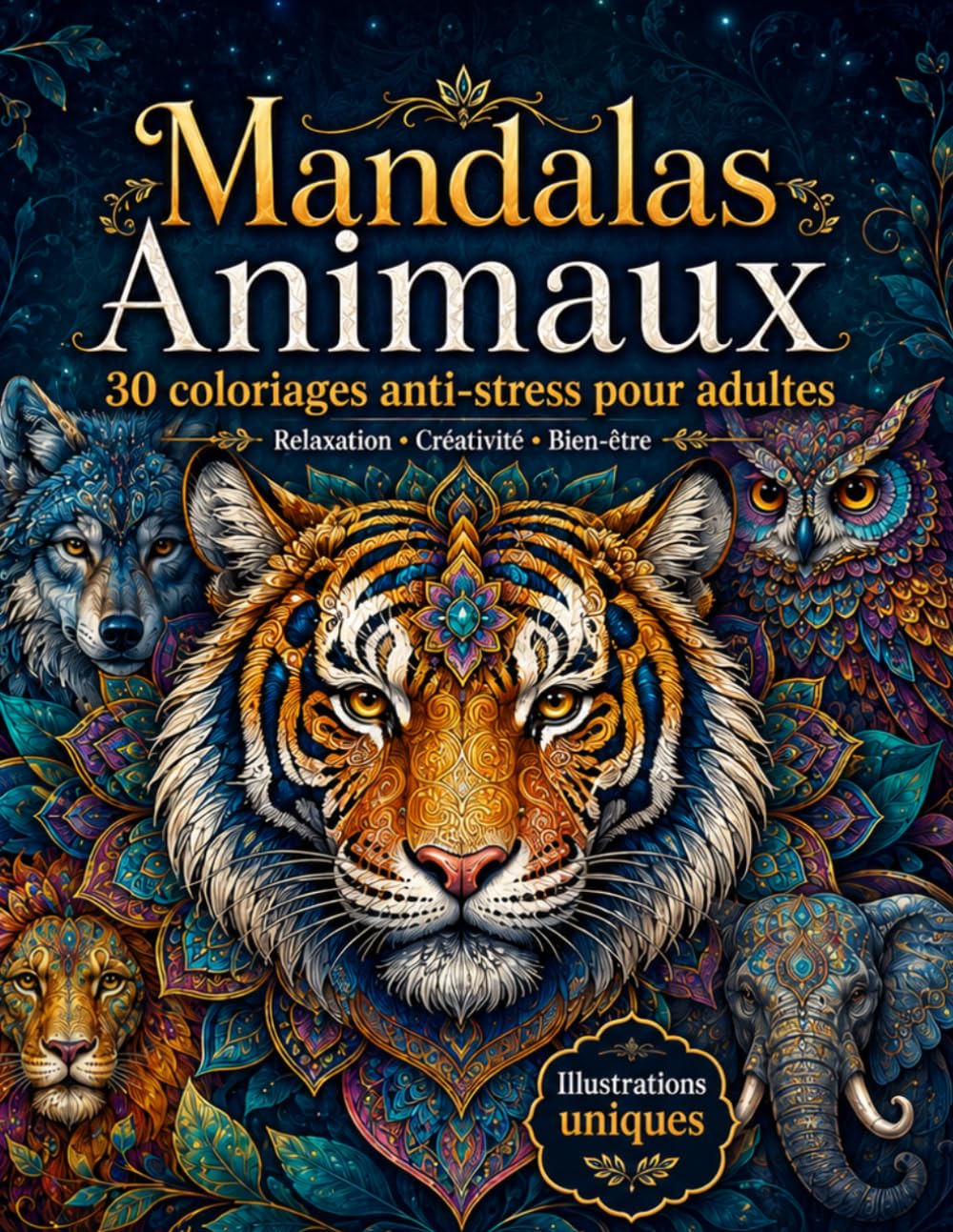 Mandalas Animaux: 30 coloriages anti-stress pour adultes