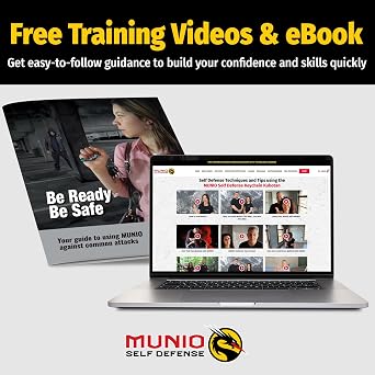 MUNIO Self Defense Keychain - Lightweight, Stylish & Portable Safety Tool for Women & Men - Non-Lethal Kubotan, Easy to Use