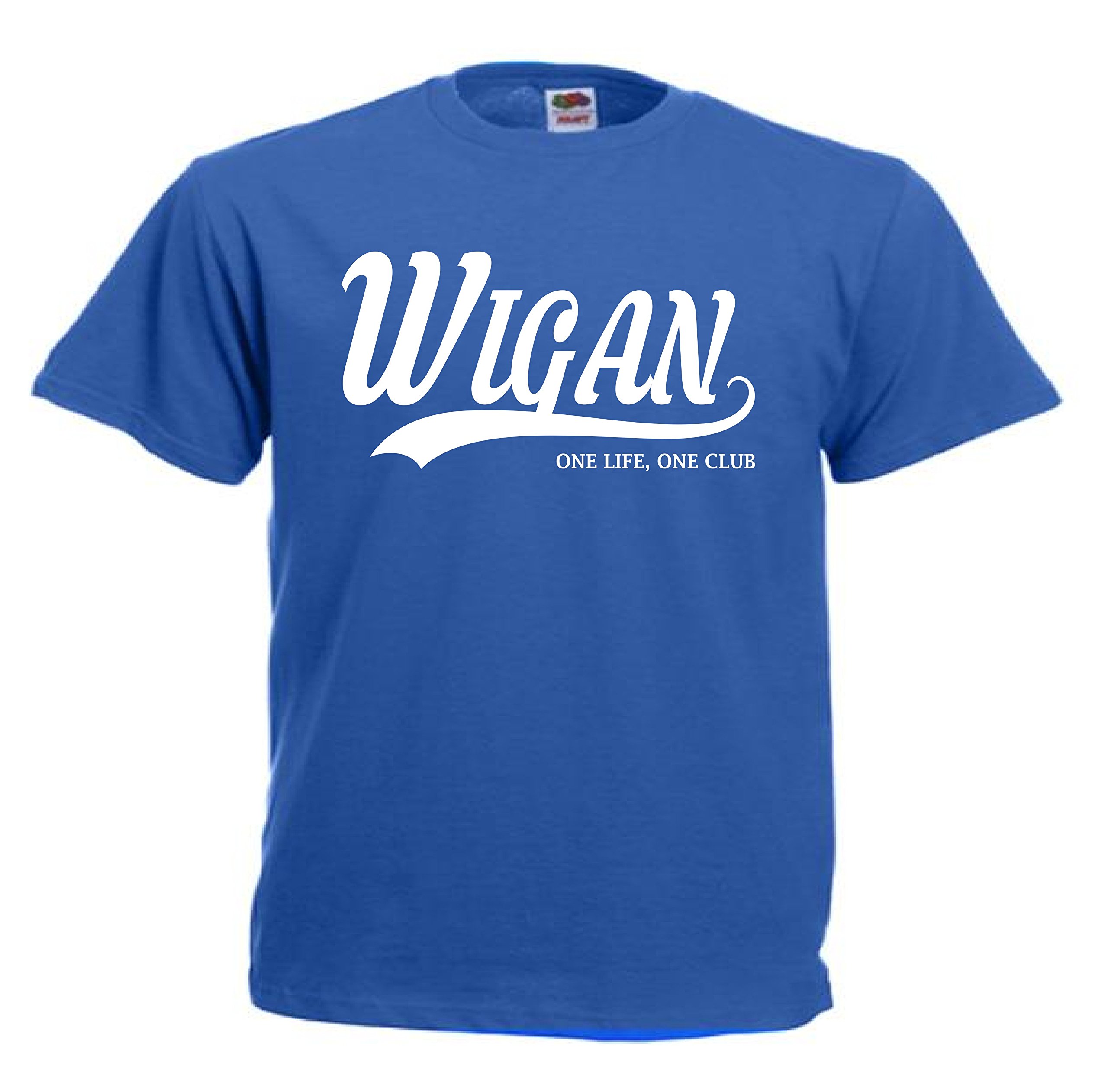 All About The Print Wigan Football Gift - one Life one Club Idea T-Shirt Present F55 (Adult Medium, Blue)