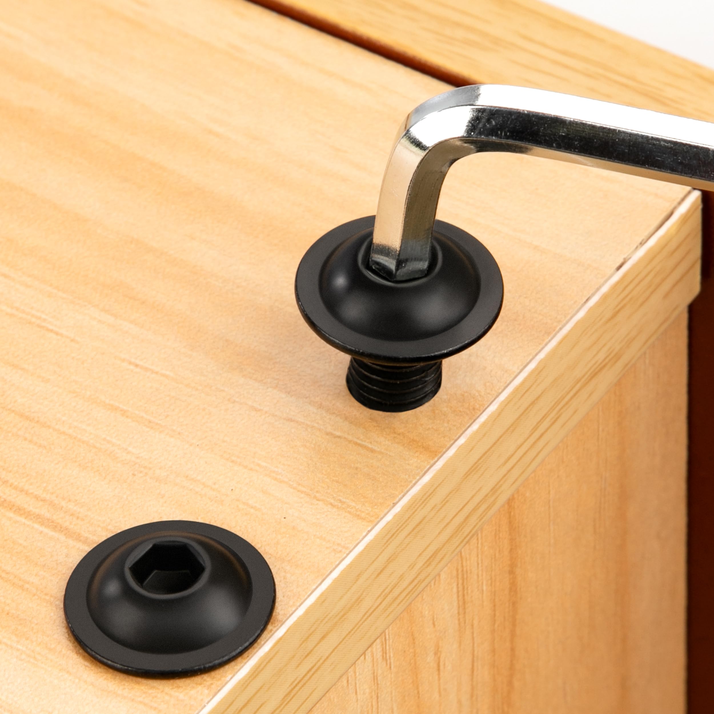 Tunejoy 20 Pezzi Viti a Testa Bombata con Flangia M6 x 30 mm Nero Vite a Testa Esagonale Bulloni in Acciaio Inox A2 V2A Viti a Brugola con Chiavi a Esagono Filettatura Completa