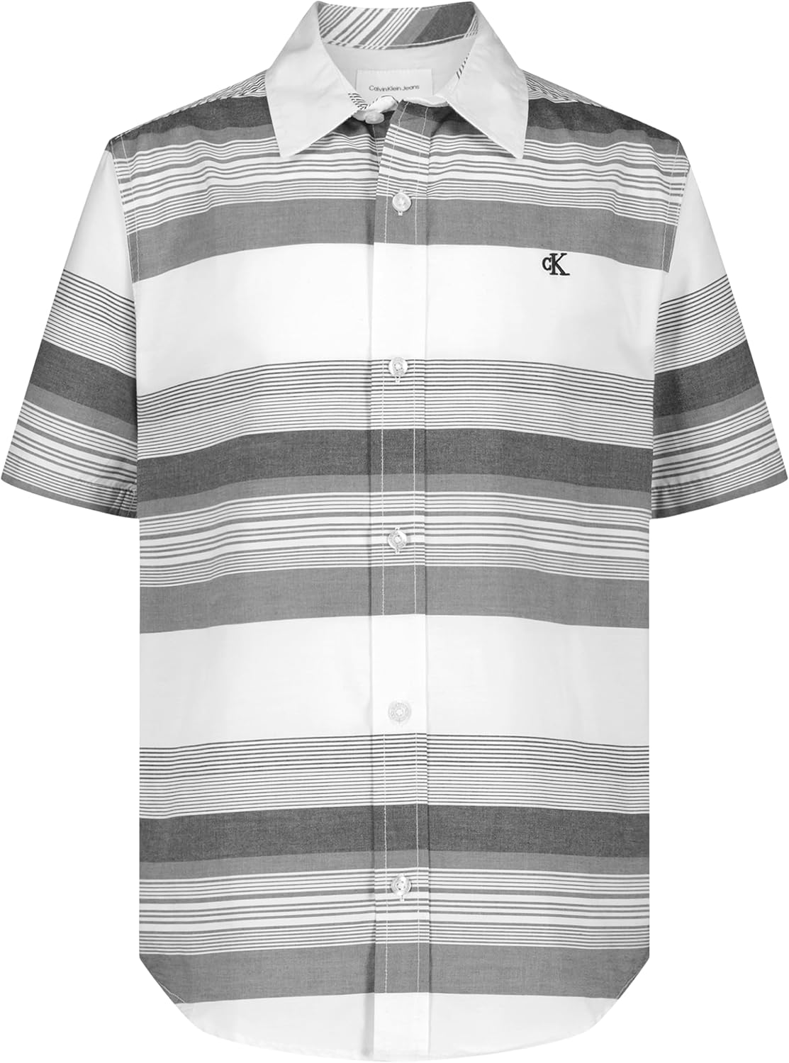 Calvin Klein Boys' Short Sleeve Woven Button-Down Shirt