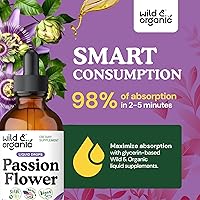 Vista 4 de Tintura de Flor de la Pasión de Wild & Organic - Apoyo del Estado de Ánimo - Suplemento Tranquilizante de Flor de la Pasión - Extracto Líquido