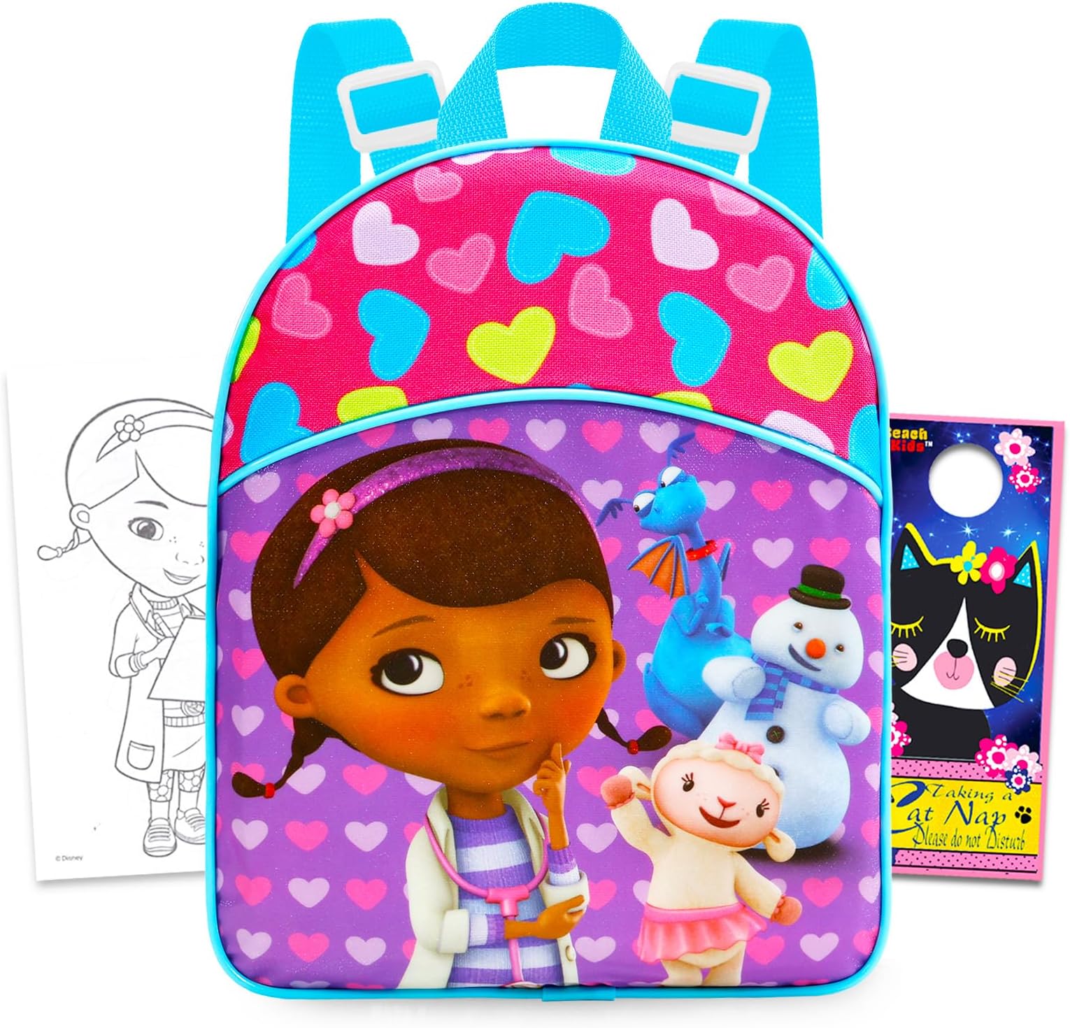Disney Doc McStuffins Mini Backpack ~ 4 Pc Bundle with 11" Doc McStuffins School Supplies Bag, Play Pack, and More