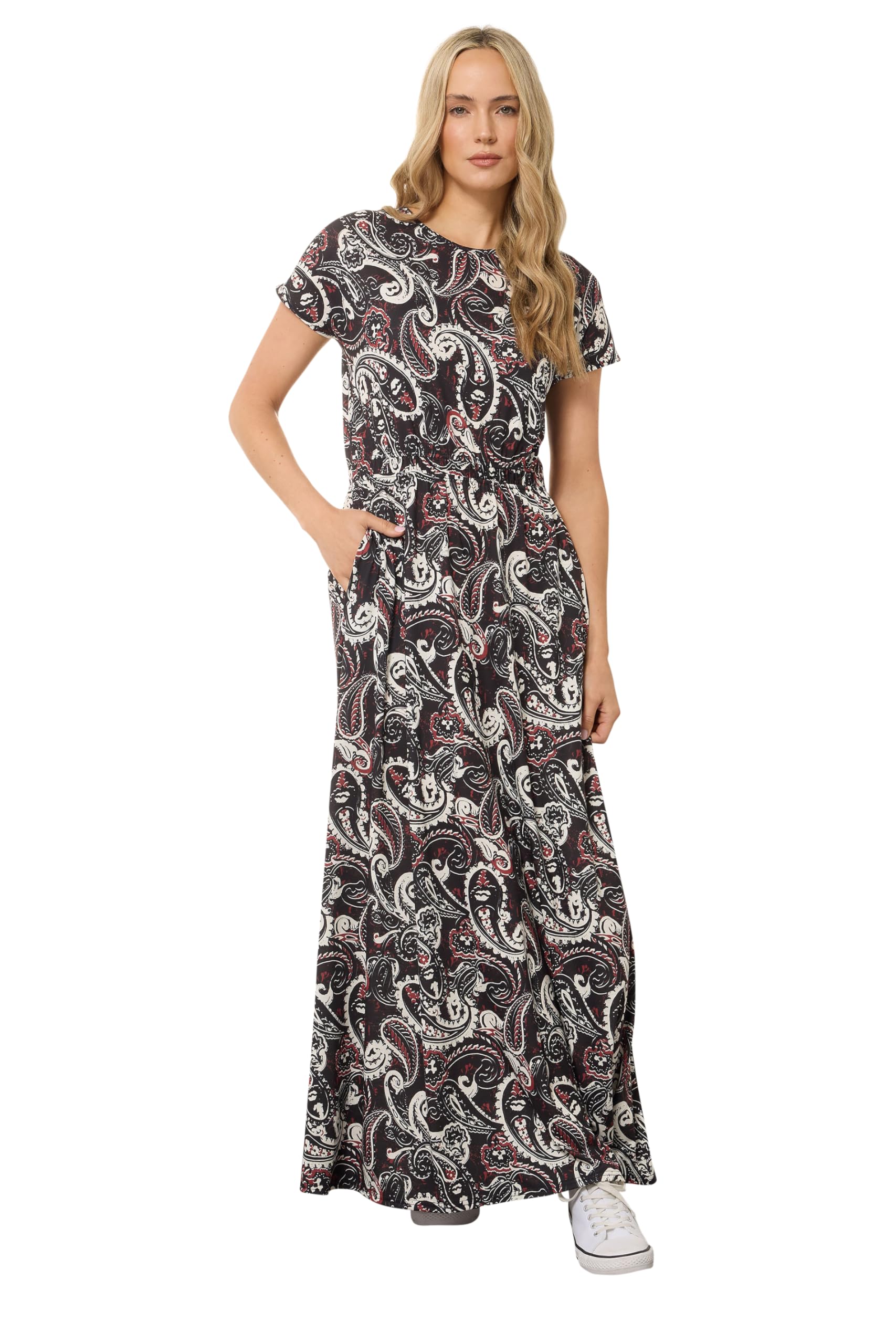 Long Tall Sally - Women's Maxi Dress - Shirred Waist - Black
