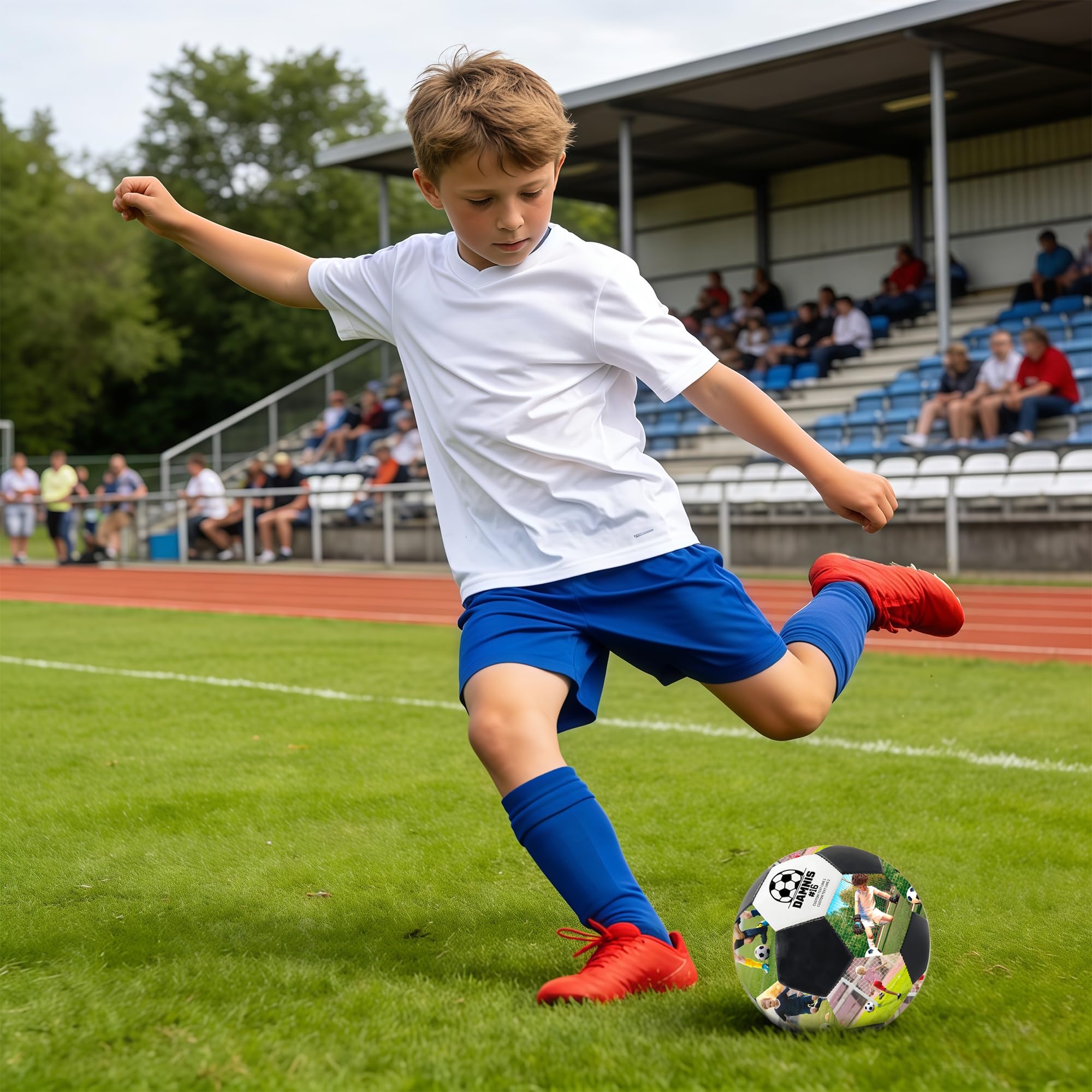 Pallone da calcio personalizzato con nome e foto, misure 5, 3 e 4, regalo per allenatori, papà, ragazzi, ragazze, appassionati di calcio, partite di calcio indoor/outdoor
