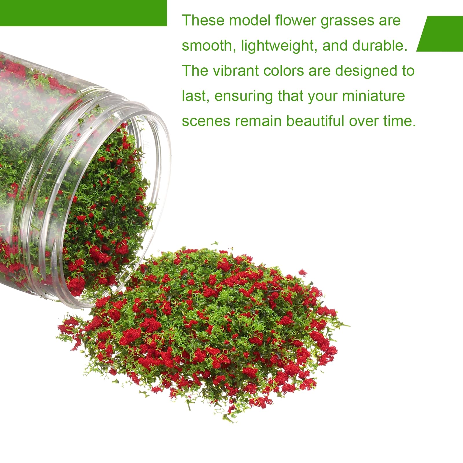 CoCud Model Flower Grass, 185ml Capacity, Fake Miniature Flower Grass Tree Plastic Sponge Red - Image 3