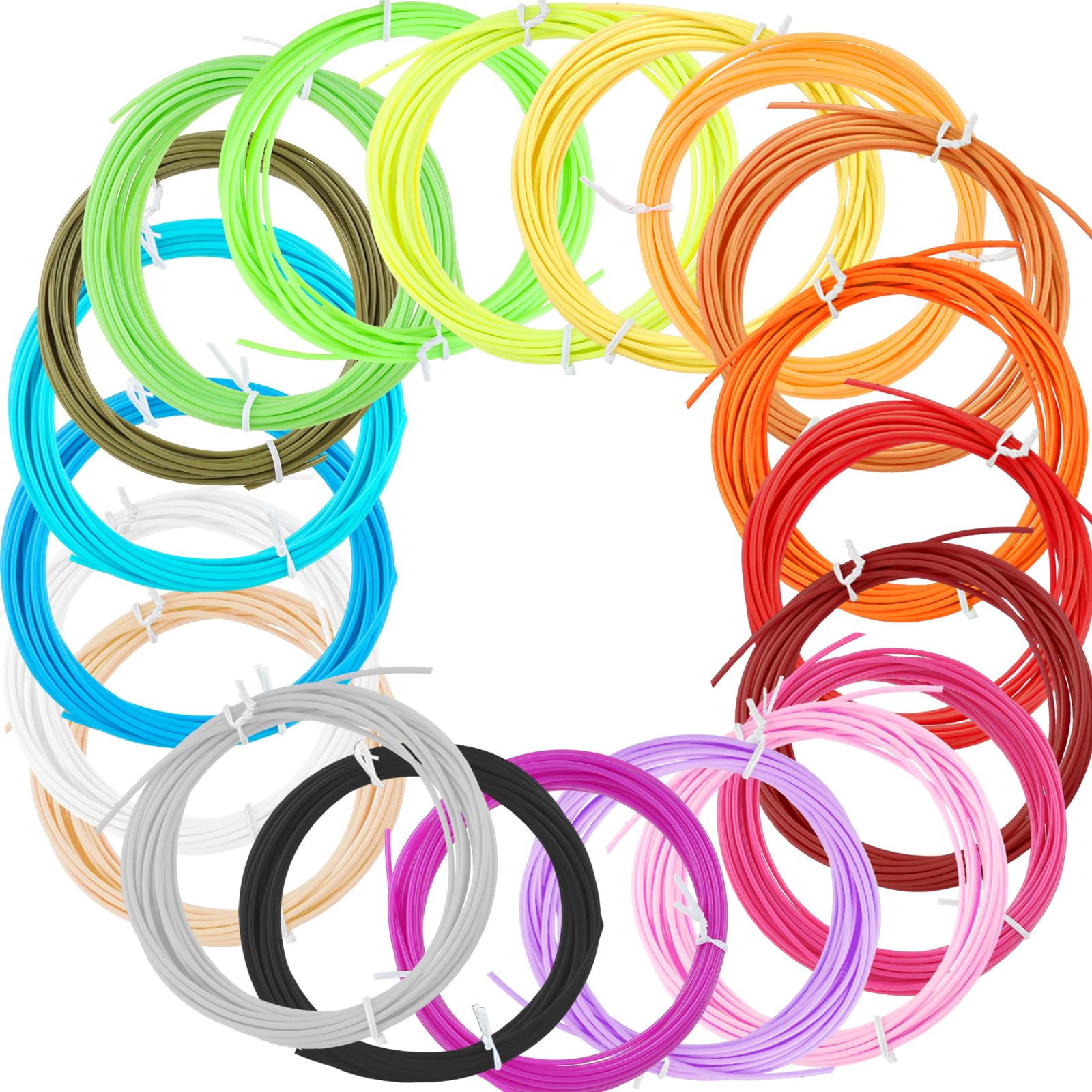 Photo 1 of 1.75mm 3D Pen Filament Refill, 20 Color PLA Filament (328 Ft) with 16.4 Ft per Color, for 3D Printing Pens, DIY Arts & Crafts Projects
