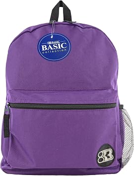 BAZIC PRODUCTS 16 in Purple Basic School Backpack, 12-Case