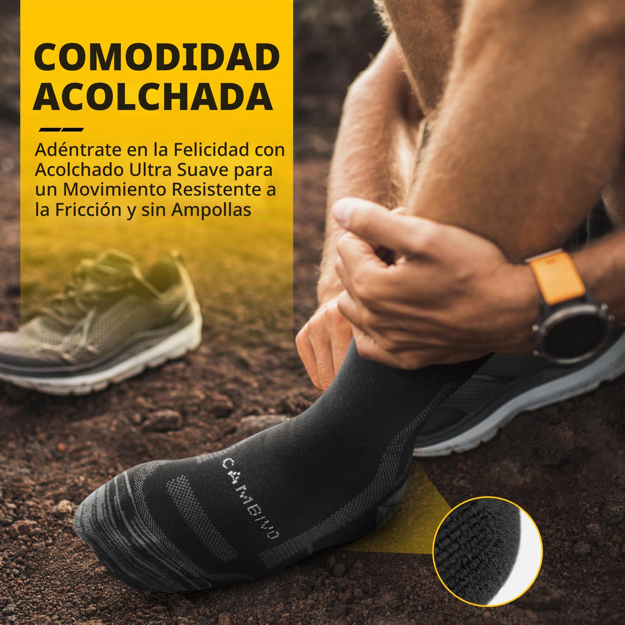 CAMBIVO Calcetines Antiampollas Senderismo Lana Merino 2-3 Pares Transpirable Trail Running Trekking