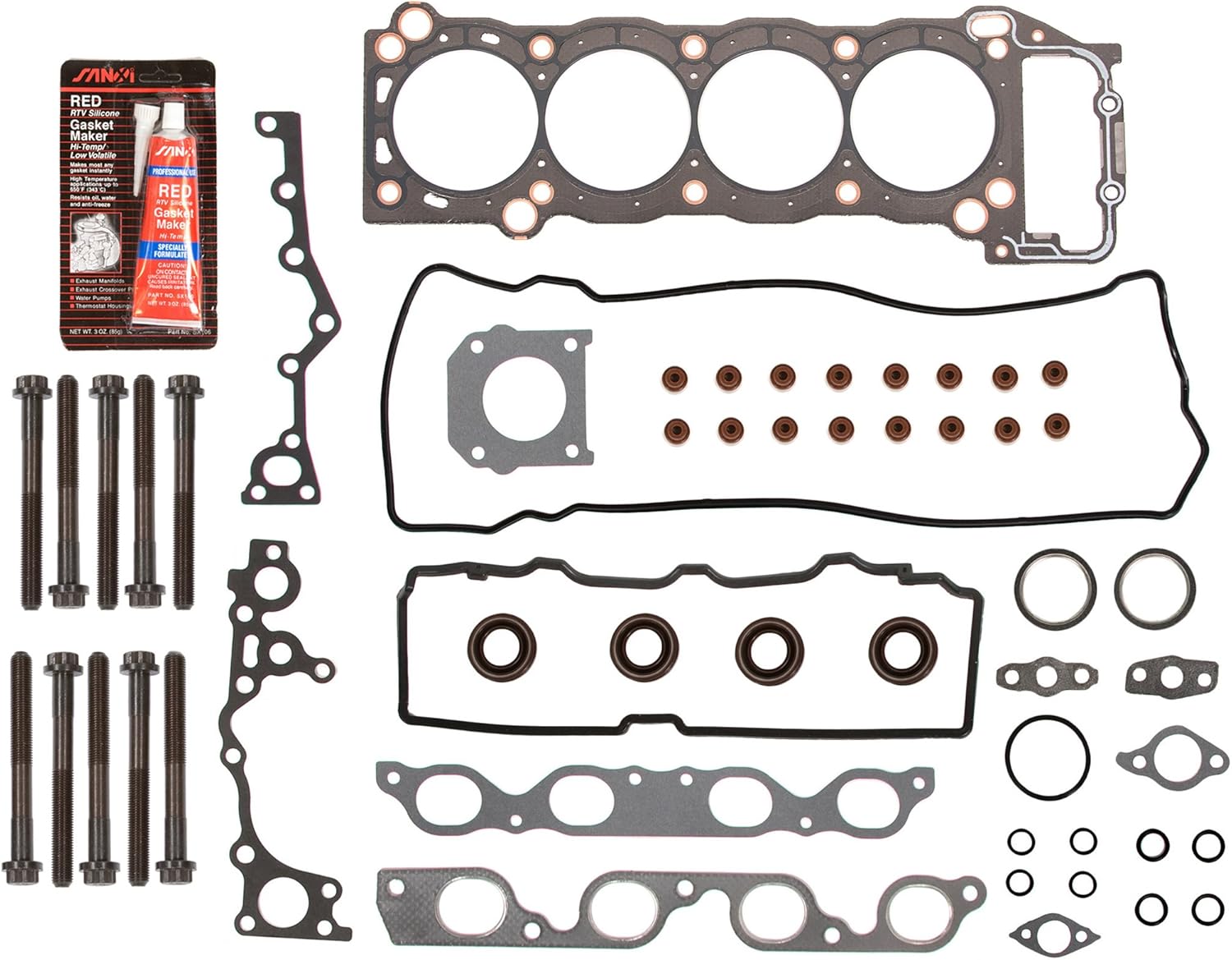 Evergreen HSHB2019 Cylinder Head Gasket Set Head Bolt