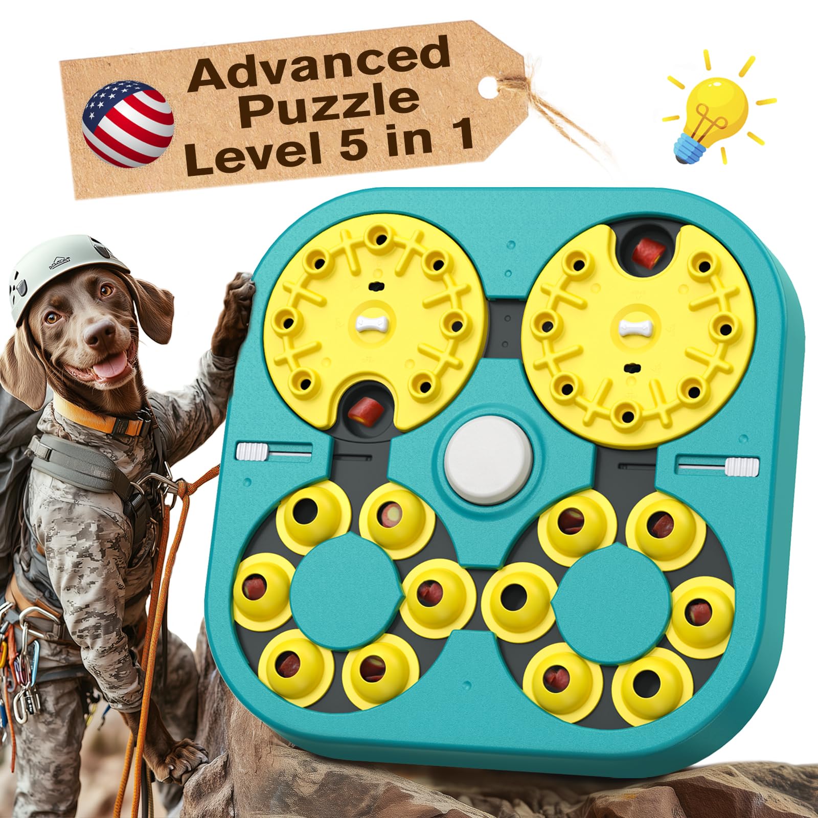 KADTC Level 5 in 1 Hard Advanced Dog Puzzle Toy for Small/Medium/Large Smart Dogs Expert