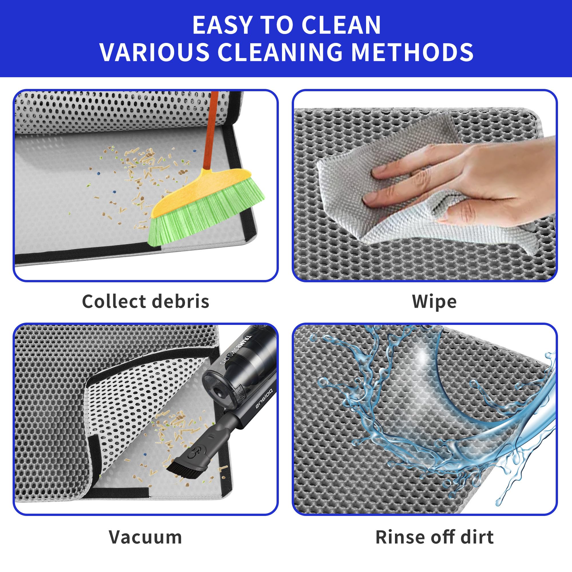 Tappetino Nido D'ape Impermeabile 60x45 Cm Tappetino Lettiera Gatti 60x45cm - Design A Nido D'Ape Impermeabile E Facile Da Pulire Tappetino Impermeabile Gatti 60x45