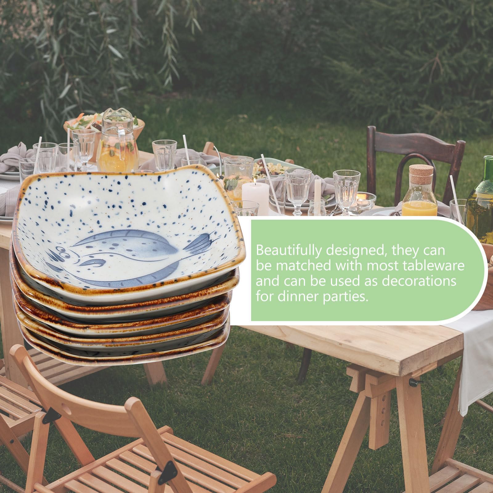 VICASKY Platos de Cerámica Varios estilos Juego de 5 para Condimentos y Aperitivos, Diseño Único y Fácil de Limpiar, Adecuado para Decoración Mesa y Cenas Reutilizable Varios estilos