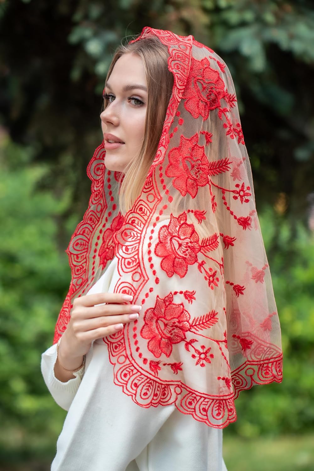 Catholic Mantilla Mass Chapel Lace Spanish Long Head Covering