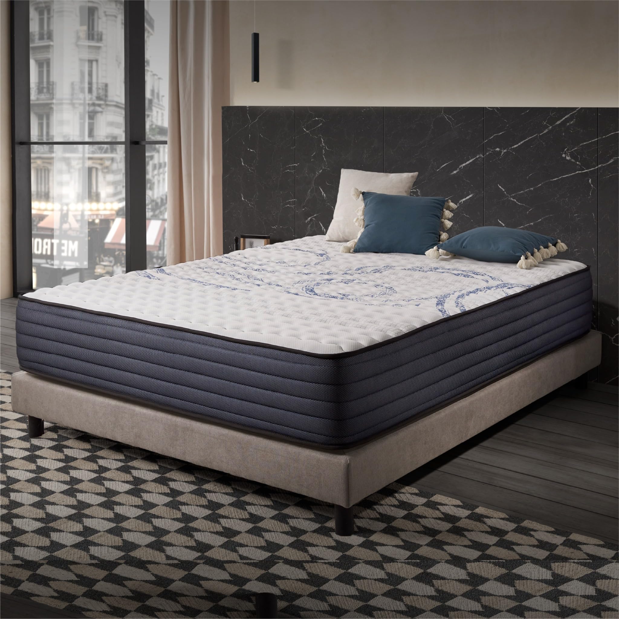 Naturalex - Perfectsleep - Colchón 160x200 cm Viscoelástico - 32 cm | Firme - Espuma HR + Blue Látex - Ergonómico - Hipoalergénico - Transpirable - Muy Grueso - Reversible Verano/Invierno