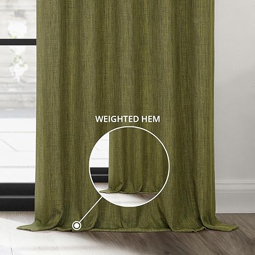 Miniatura 6 de HPD Half Price Drapes - Cortinas de lino sintético para sala de estar (1 panel) - 50 pulgadas de ancho x 120 pulgadas de largo - Cortinas